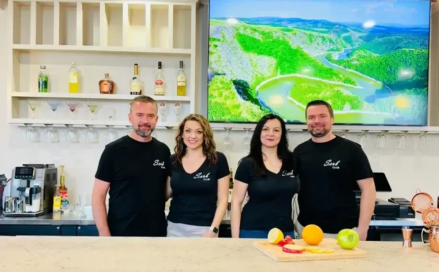 The Buffalo Serb Club team behind the bar